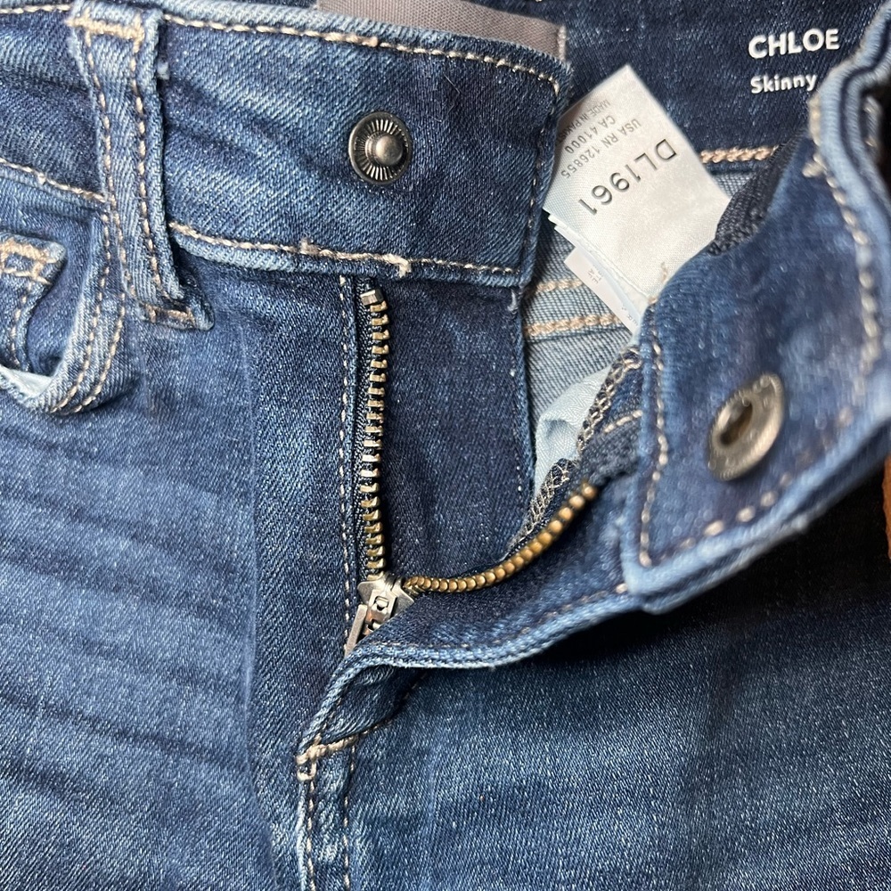 DL1961 Toddler Dark Denim White Side Stripe Chloe Skinny Jeans- Size 2T - Picture 8 of 10